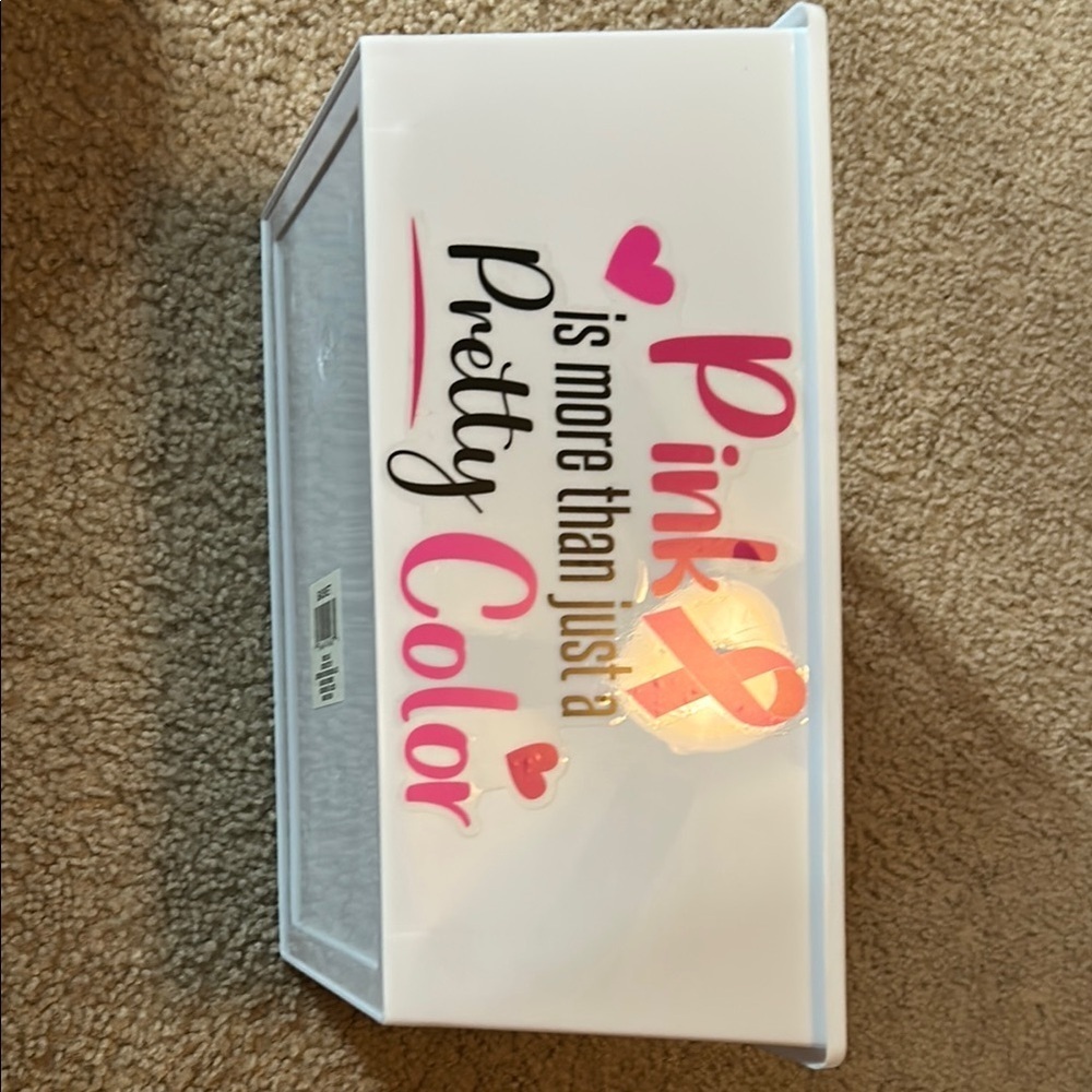 Breast Cancer Awareness Pink Ribbon Gift Box Decorative Storage Box